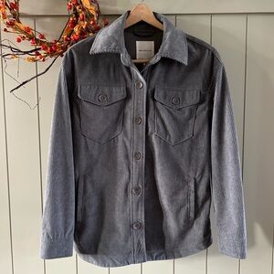 Avec Les Filles Corduroy Textured Button Shirt Shacket Jacket Gray size small